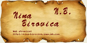 Nina Birovica vizit kartica